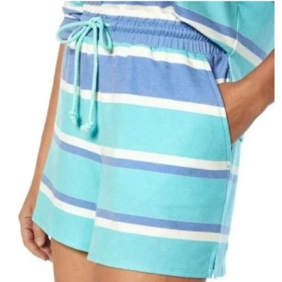 Wildfox $160 Lounge Set Striped Womens Large Sweatshirt & Shorts NWT - Picture 2 of 7